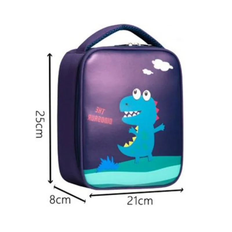 Cartoon Dinosaur Thermal Lunch Bags Portable Oxford Fresh Cooler Pouch for Students Children Lunch Picnic BagTote Food Handbags