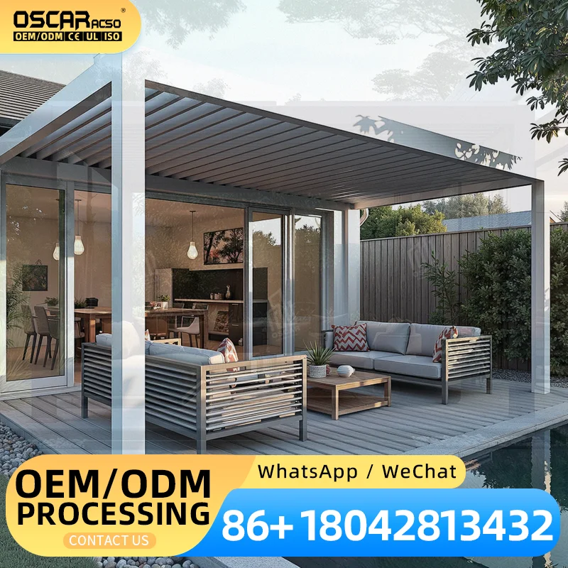 New Design Outdoor Aluminum Gazebo Garden Pavilion Factory Wholesale for Backyard Patio and Beach pergola