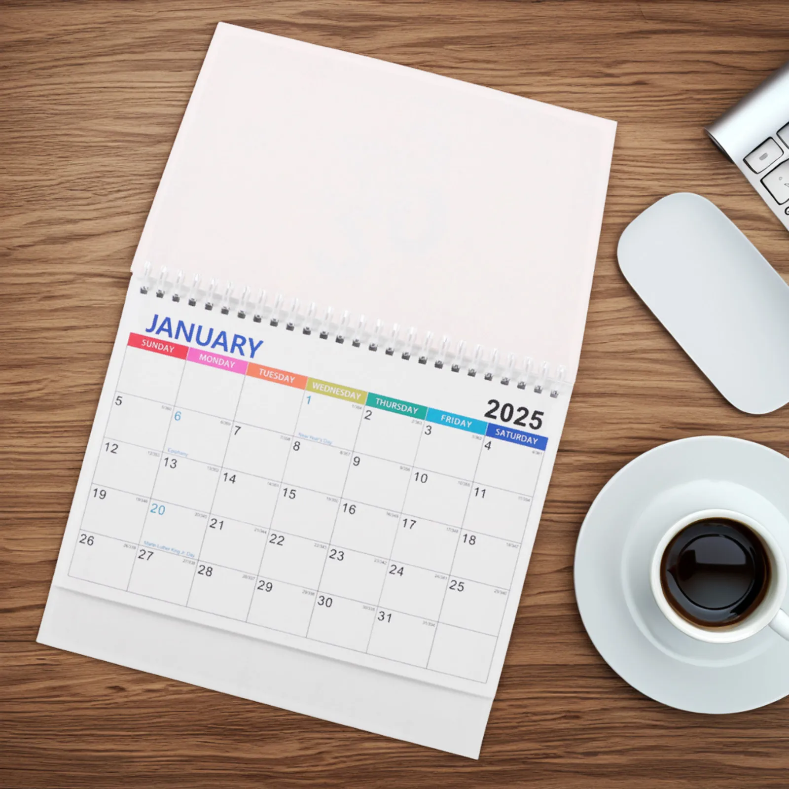 

2025 Desktop Standing Calendar Flip Style Monthly Desk Calendar for Work Study Planning Double Wire Bound Ink Resistant Paper