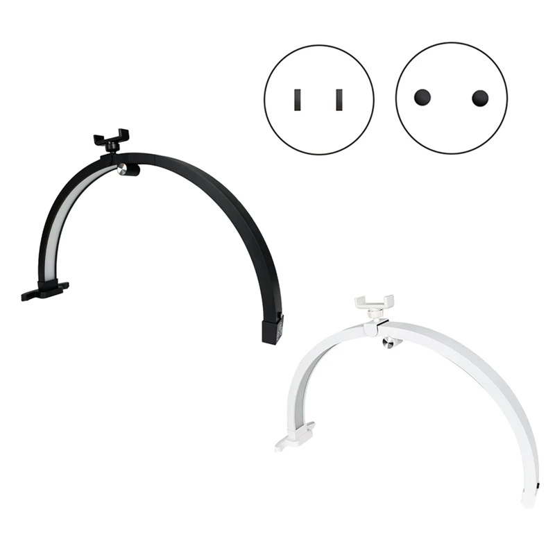 

22Inch Fill Light 20W Touch Control Half Moon Foldable Manicure Beauty Light With Phone Clip Black US Plug