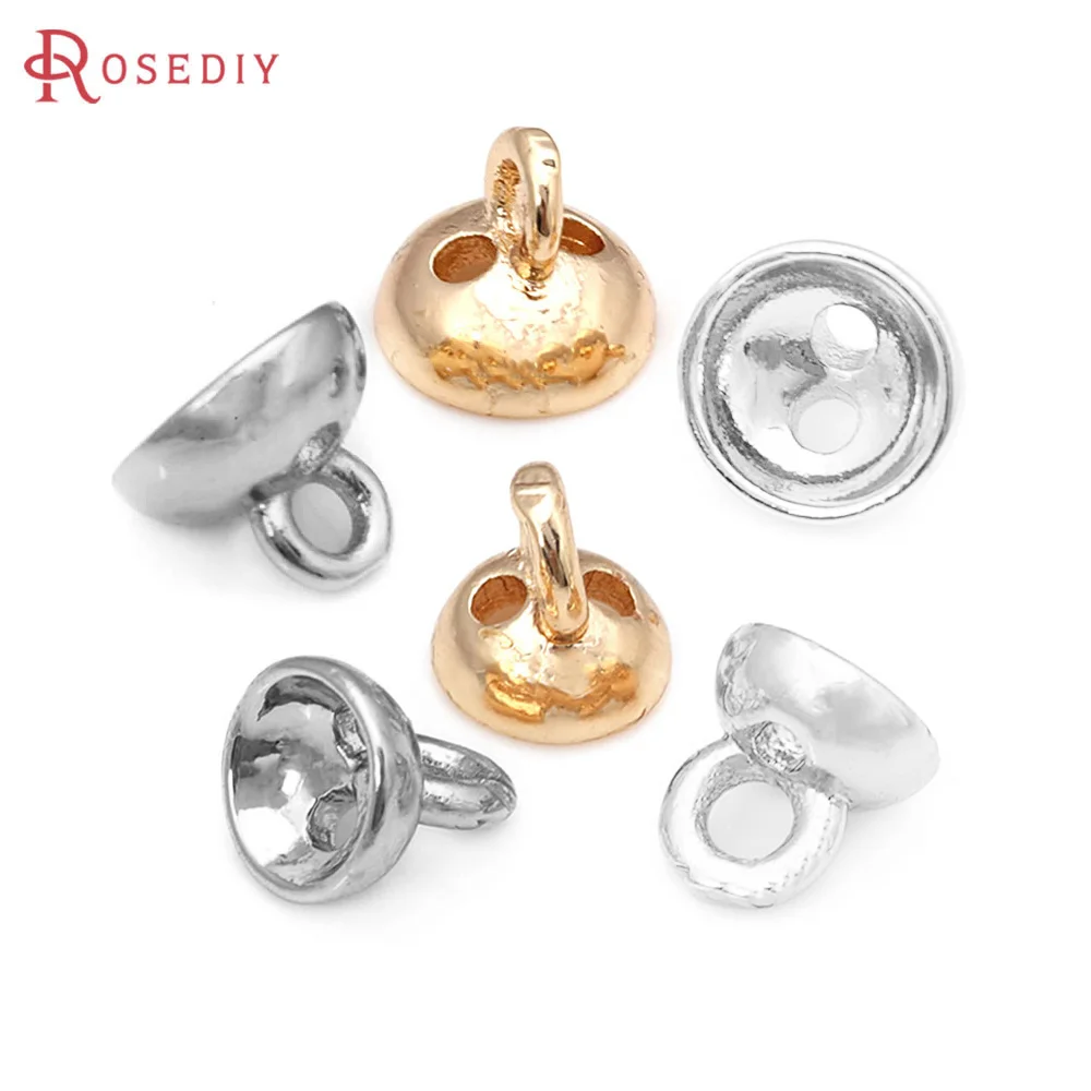 30 قطعة 4 مللي متر 6 مللي متر 18K الذهب اللون النحاس الجلود حبل سلك شرابة قبعات قلادة Diy بها بنفسك مجوهرات اكسسوارات Rosediy الموقع الرسمي