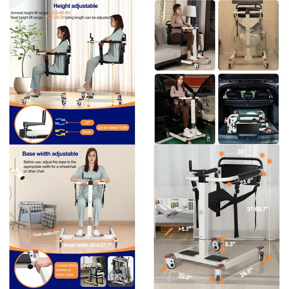 

Кресло-подъемник для перемещения пациентов, портативное кресло-подъемник для дома, для автомобиля и туалетов, прикроватное кресло-туалет, сиденье-подъемник для перемещения