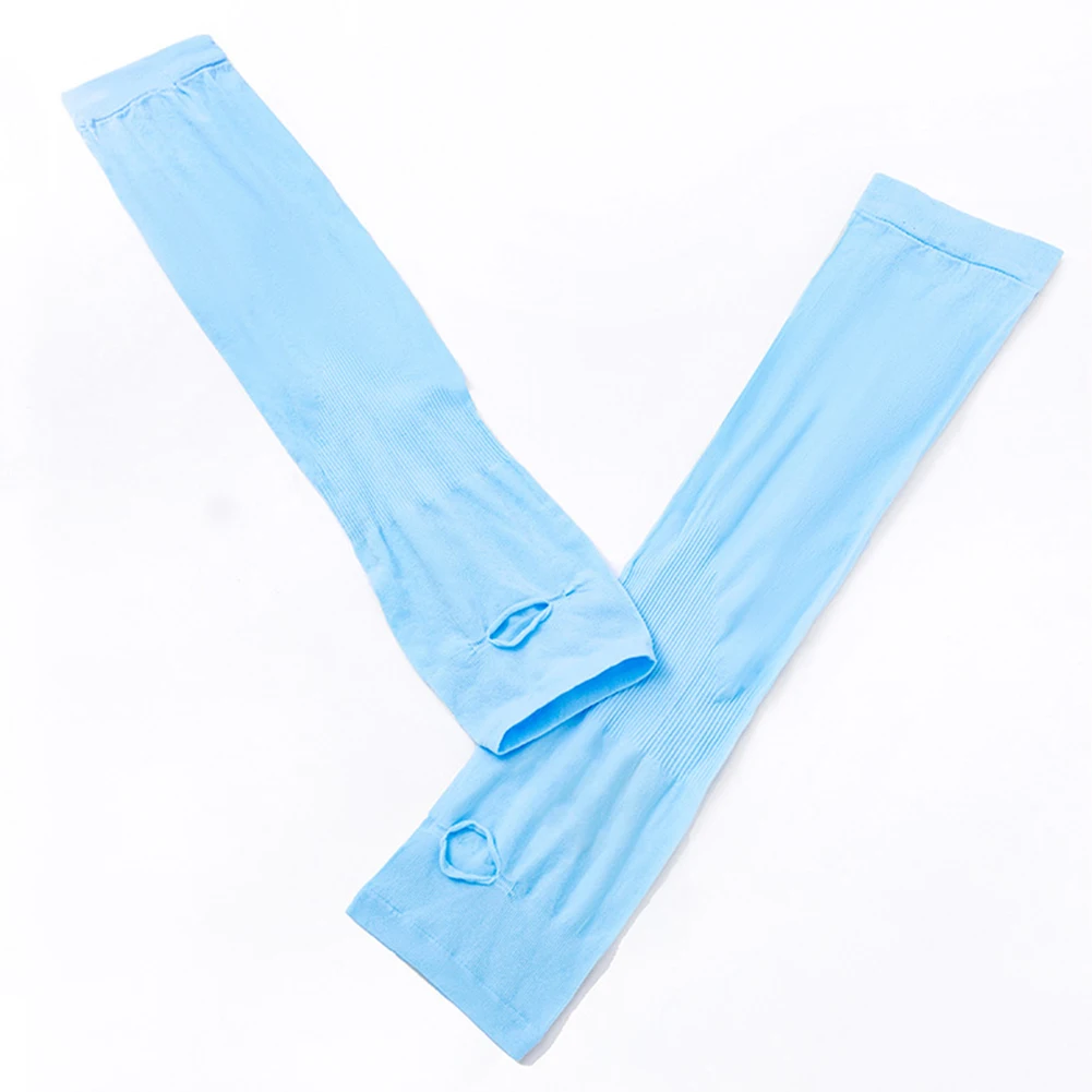 1 Pair Arm Sleeves 50g Breathable Polyester Portable Protective Arm Cover Sun Protection Highly Elastic One Size