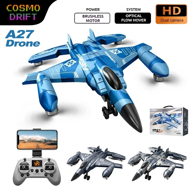 

A27 Fighter Jet RC Plane Brushless Motor Fixed Wing Drone for Aerial Photography Professional RC Aircraft Model Kids Outdoor Toy