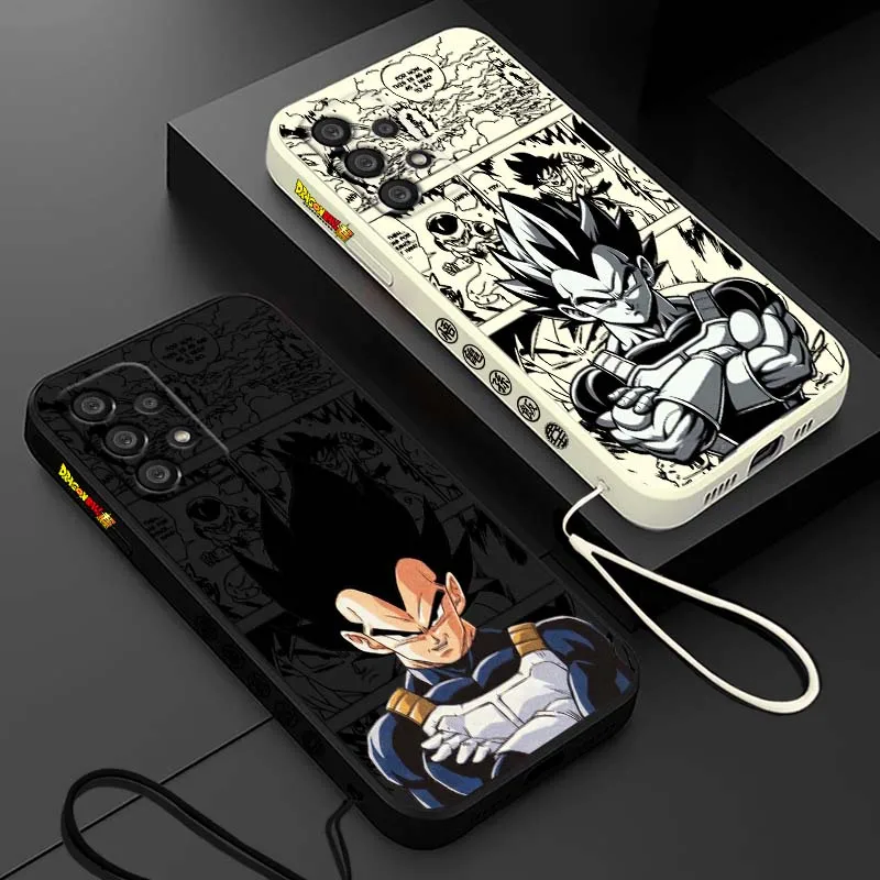 Anime Vegeta D-Dragon Balls For Samsung Galaxy A71 A55 A54 A53 A51 A17 A16 A07 A06 A05 5G Liquid Left Rope Phone Case Cover