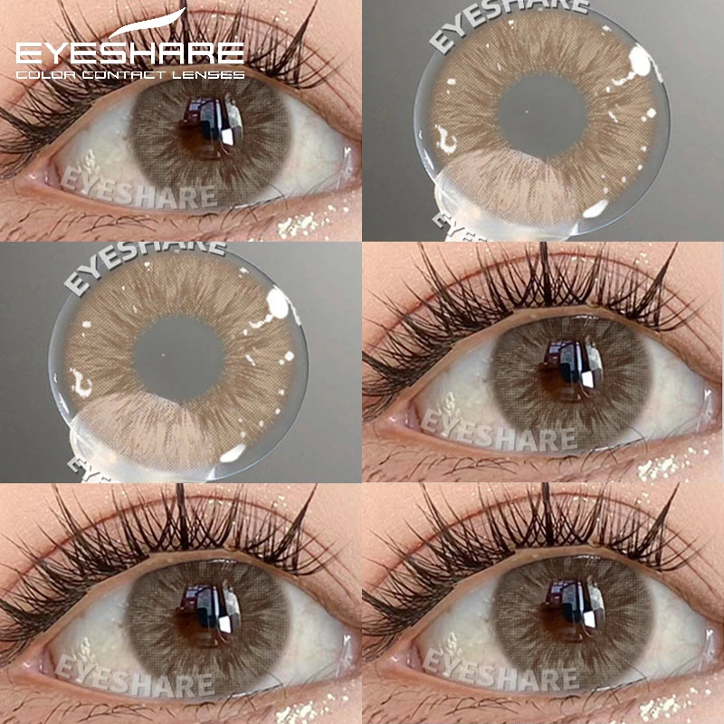 EYESHARE 1 Paar Natürlich Gefärbte Blaue Kontaktlinsen für Braune Augen Grüne Linsen Beauty Fashion Graue Pupillenlinsen