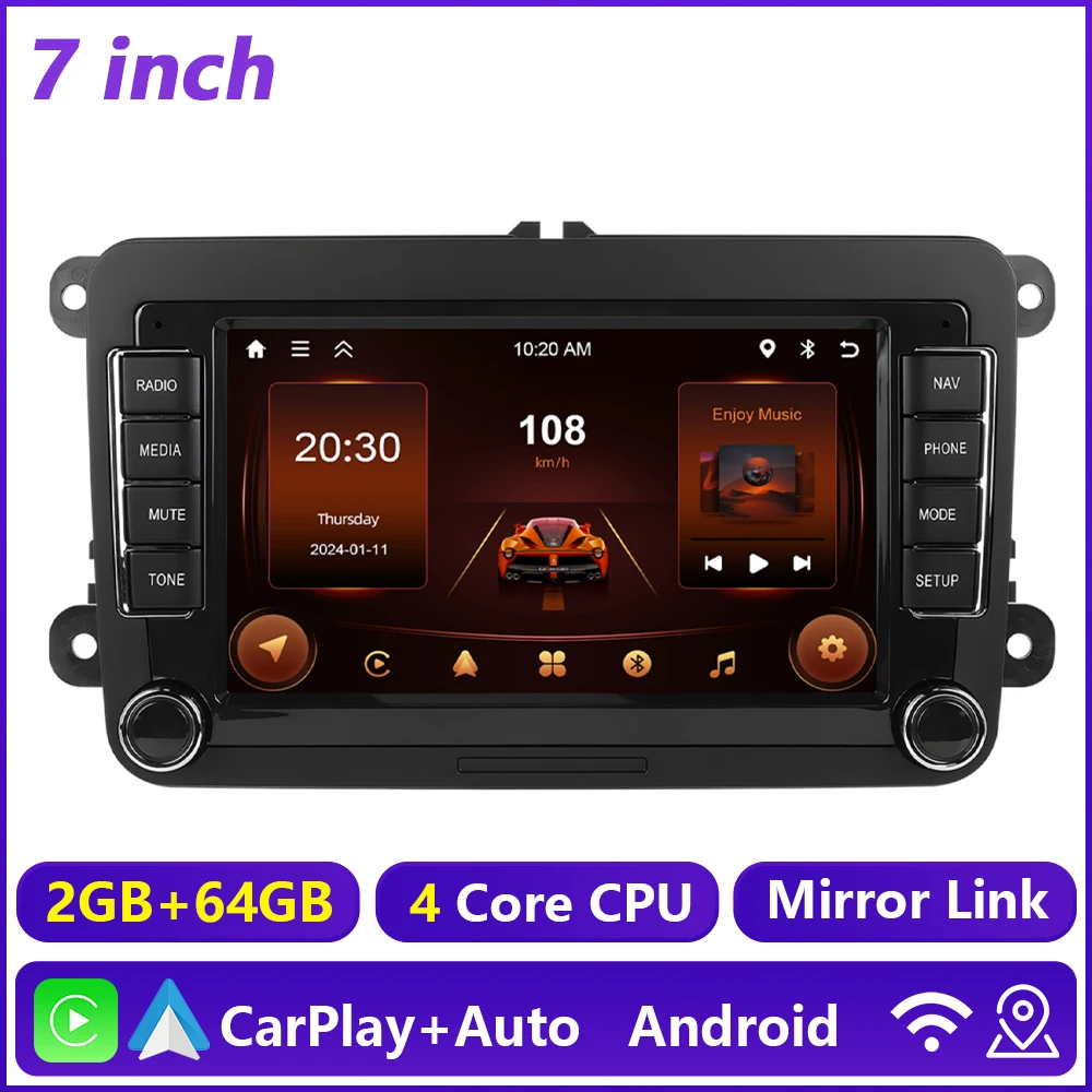 Hikity 8 + 128G 8Core Autoradio Voor VW/PASSAT/MAGOTAN/POLO/Skoda WIFI 4G Carplay Android Auto GPS DSP AI Voice BT EQ Autoradio