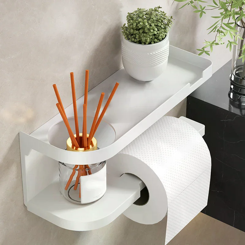 

Держатель для туалетной бумаги, пластиковая подставка для хранения, держатель для кухонных полотенец, емкость для специй, настенный держатель для рулонов бумаги для ванной комнаты (1 шт.)