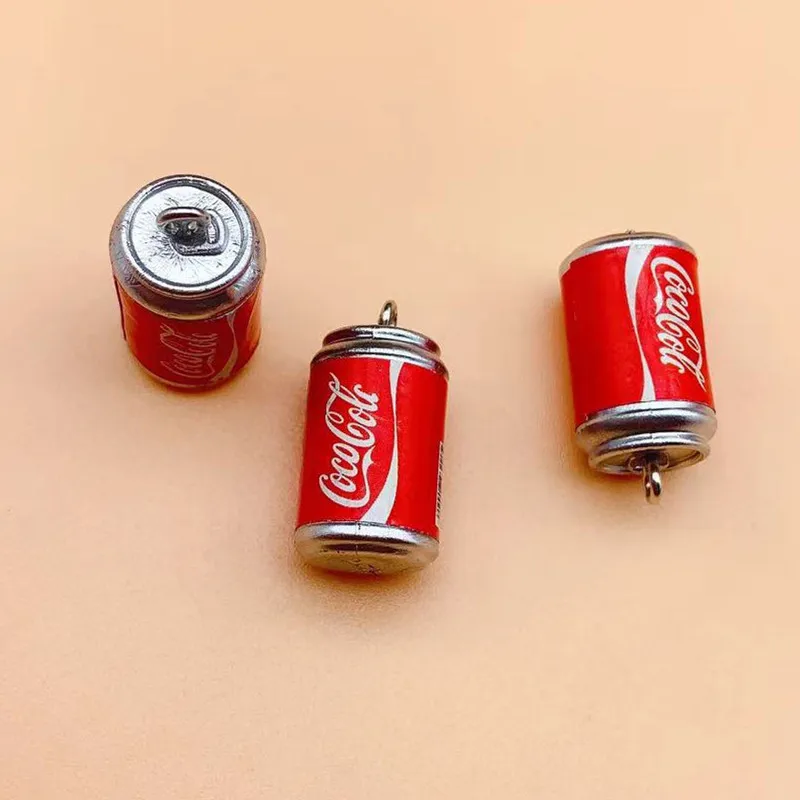 10pcs Cute Cola Coffee Charms Drink Cans Charms Resin Cabochon Keychain Necklace Earring Making Accessories DIY Jewelry Pendants