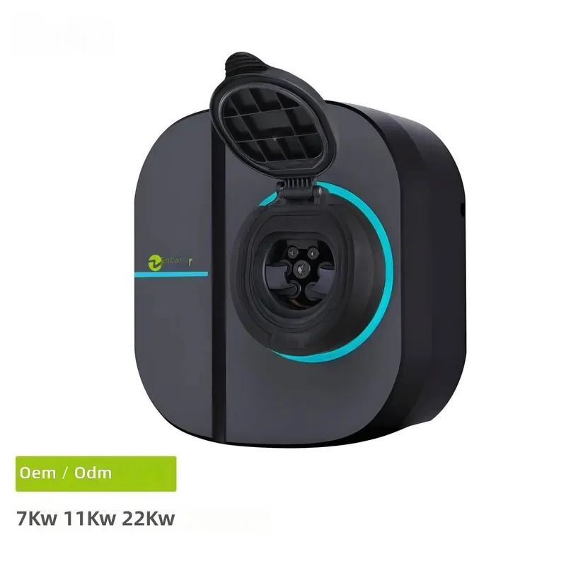 Type 2 EV Charger 7kW 11kW 22kW Wallbox 16A 32A Smart APP Control Shutter Socket for Residential Charging Station