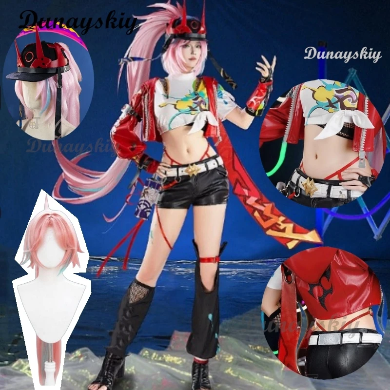 Honkai Star Rail Rappa Cosplay Costume Wig Uniform Hat Jacket Shorts Galaxy Ranger Props Halloween Party Women Accessory