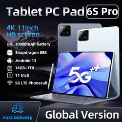 2024 Original Global Version Snapdragon 888 Pad 6S Pro Android 13 10000mAh Tablets PC 4K 16GB+1TB 5G Dual SIM Card Xi WIFI MiTab