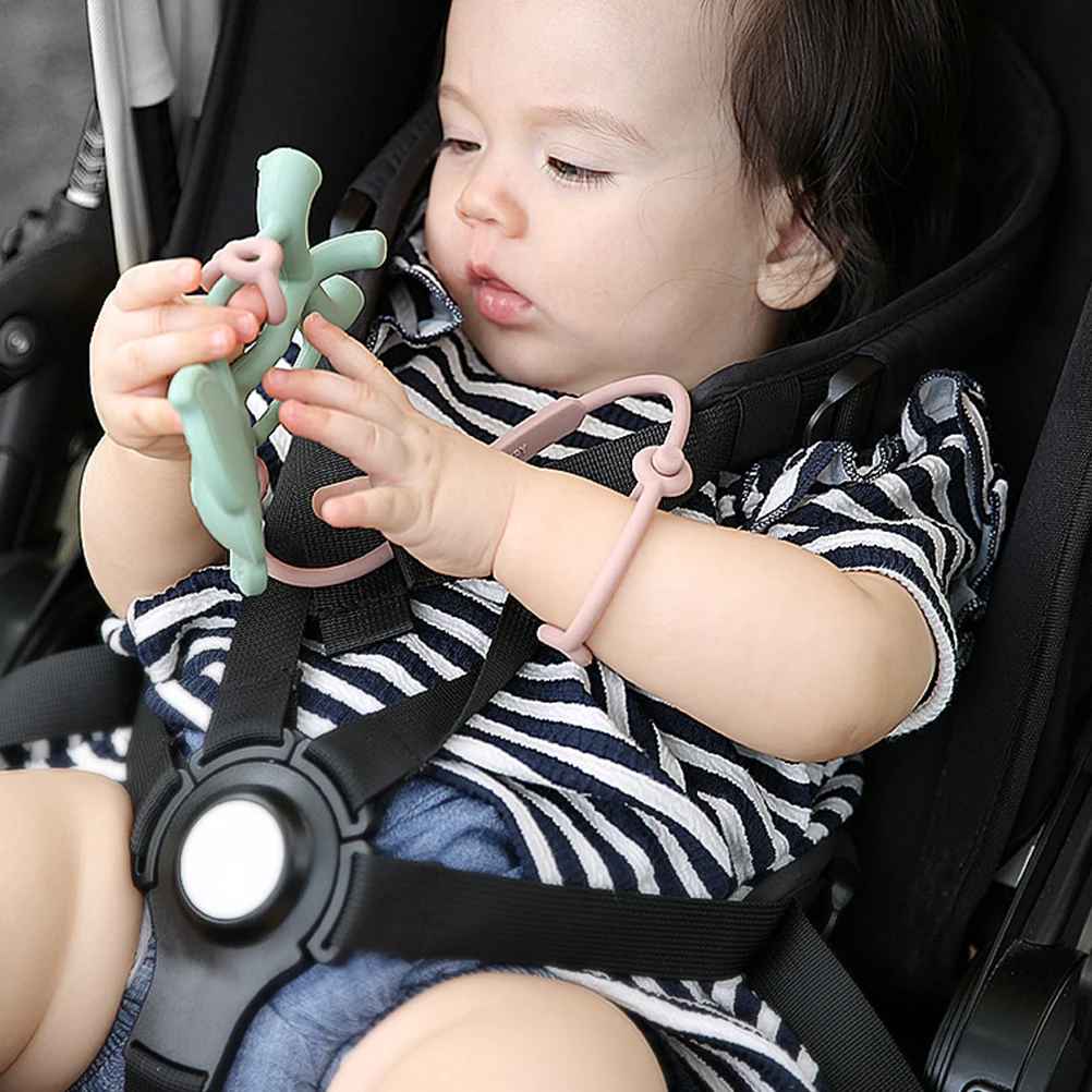 

2 Pcs Baby Molar Toys Eco Friendly Safe Durable Cartoon Design Healthy Tooth Development Motor Skills Silicone Teether Laces