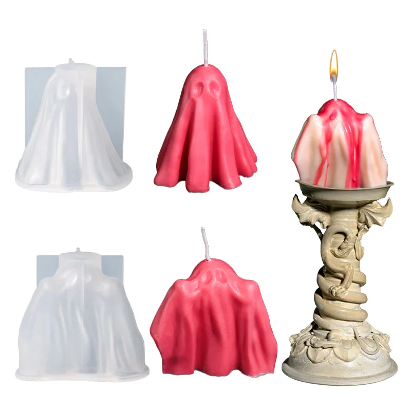 

DIY Хэллоуин плащ призрак смола литейная форма ароматическая свеча силиконовая форма ужас вечерние праздничные украшения
