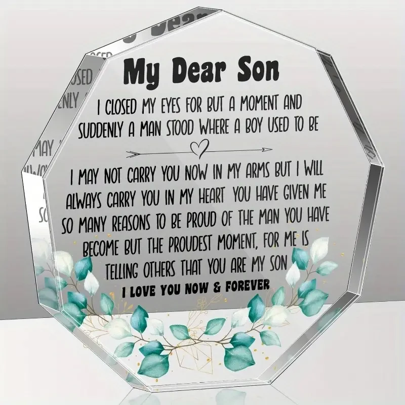 1PC Charming Son Thank You Card/Sincere Mother Child Emotion/Elegant Home and Office Desk Decoration/Ideal Choice for Birthdays