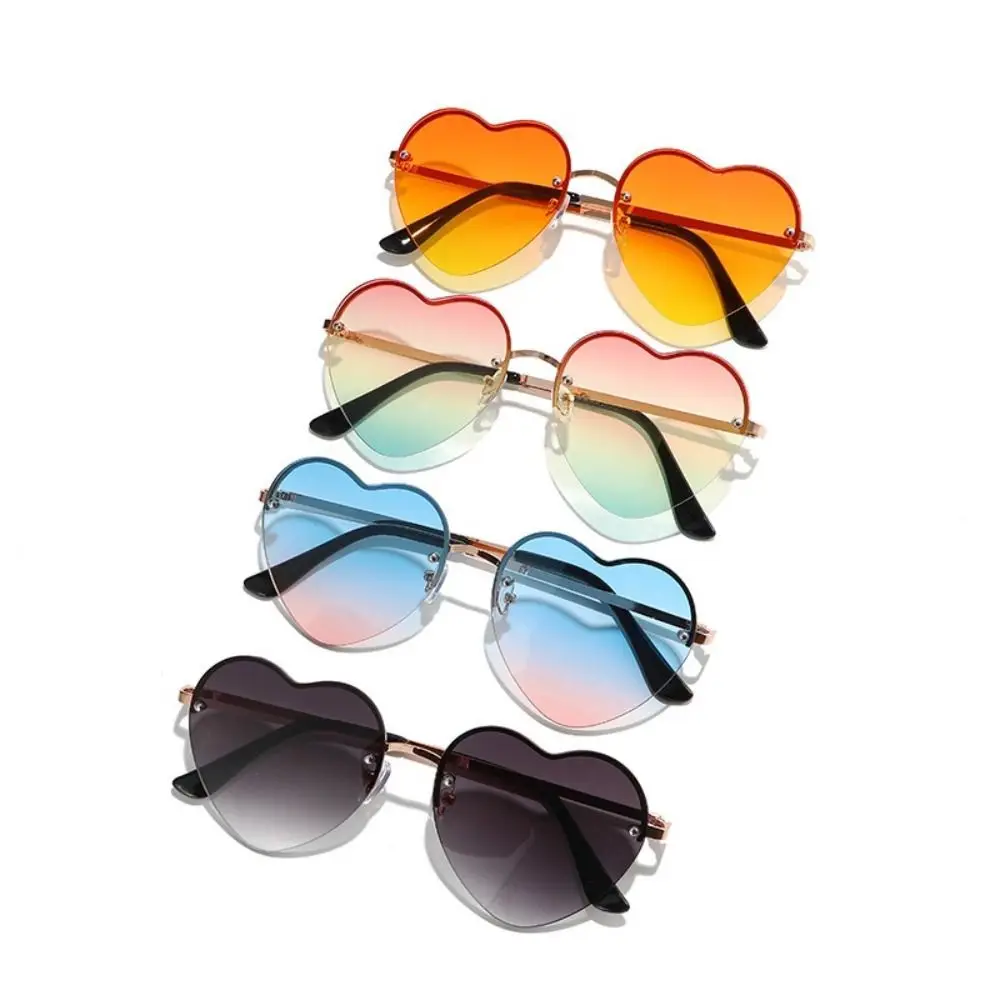 

Casual Heart Sunglasses UV Protection Candy Color Half Frame Sunglasses Y2K Vintage Gradient Sun Glasses