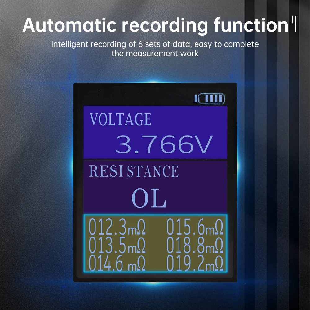 TS4520 0,1 mΩ ~ 20Ω Detector de resistencia interna de alta precisión verdadero probador de voltaje de 4 cables 0,001 V ~ 45 V 5 V tipo C con Clip Kelvin