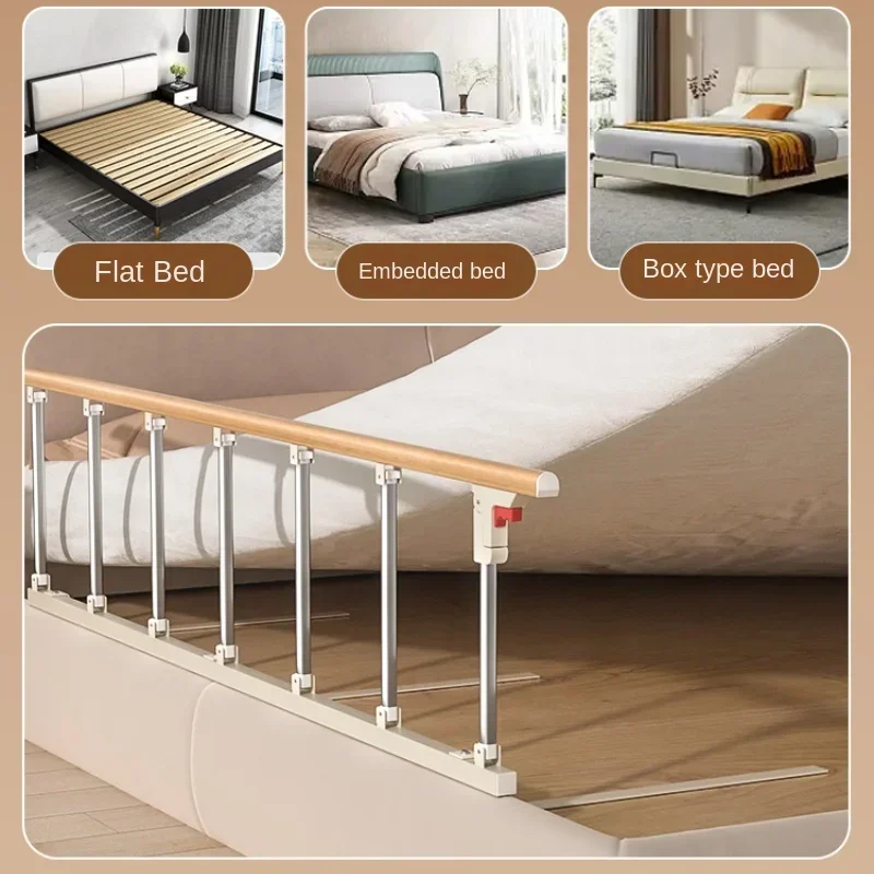 Elderly Bedside Safety Rail Single-Side Bed Guard Senior Anti-Fall Barrier Home Bed Assist Handle