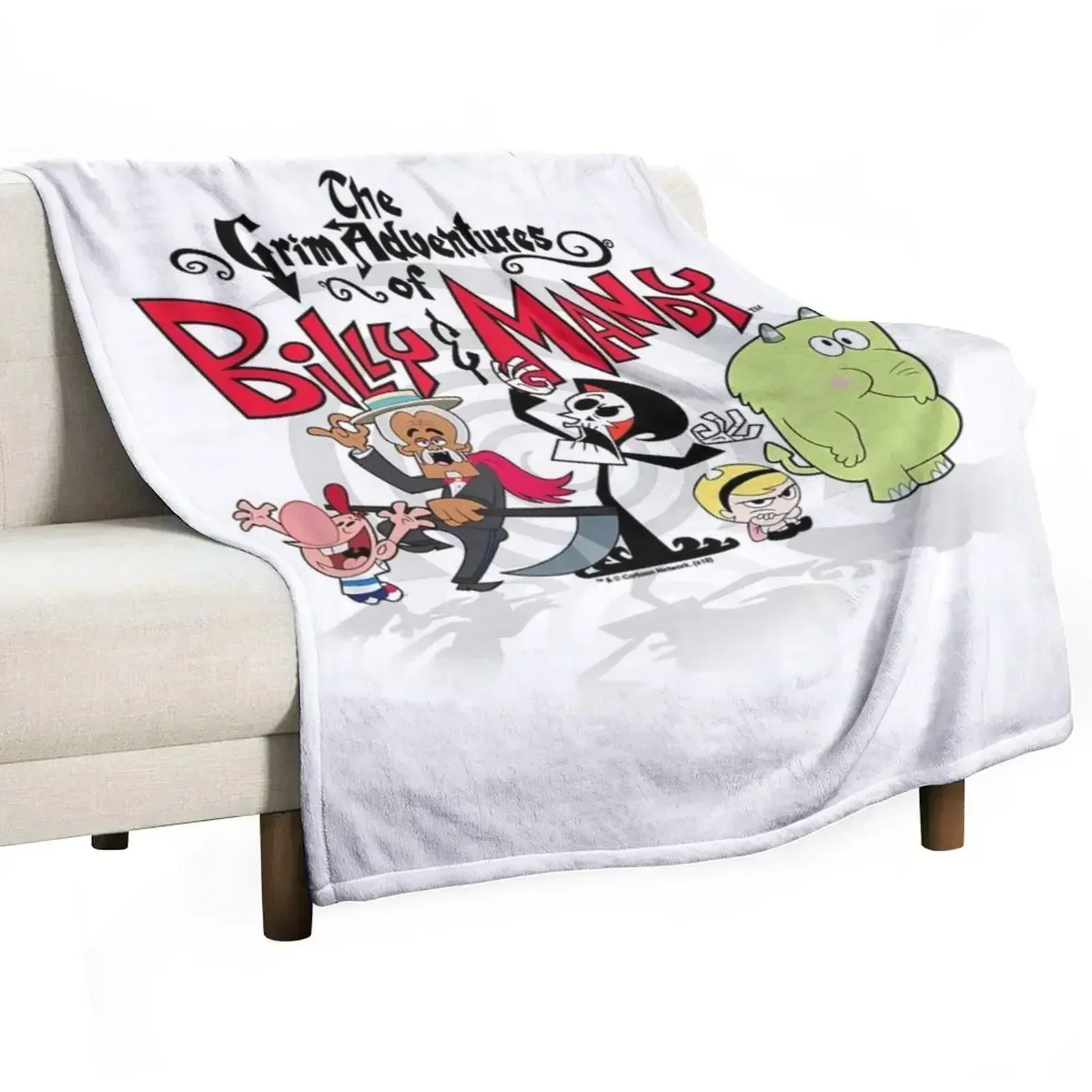 The Grim Adventures Of Billy & Mandy Group Shot T Throw Blanket Decorative Beds Large Hair Loose Flannel Winter beds Blankets