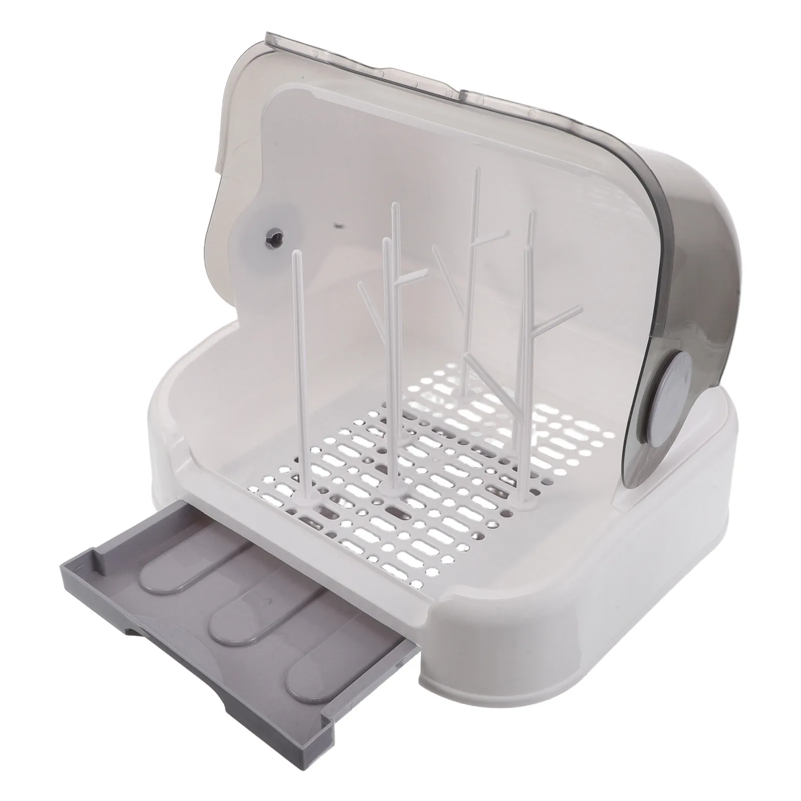 

Сушилка-органайзер для детских бутылочек с пылезащитной крышкой, компактная пластиковая подставка для бутылочек на столешницу, для детской комнаты, гигиеничная, экономит место