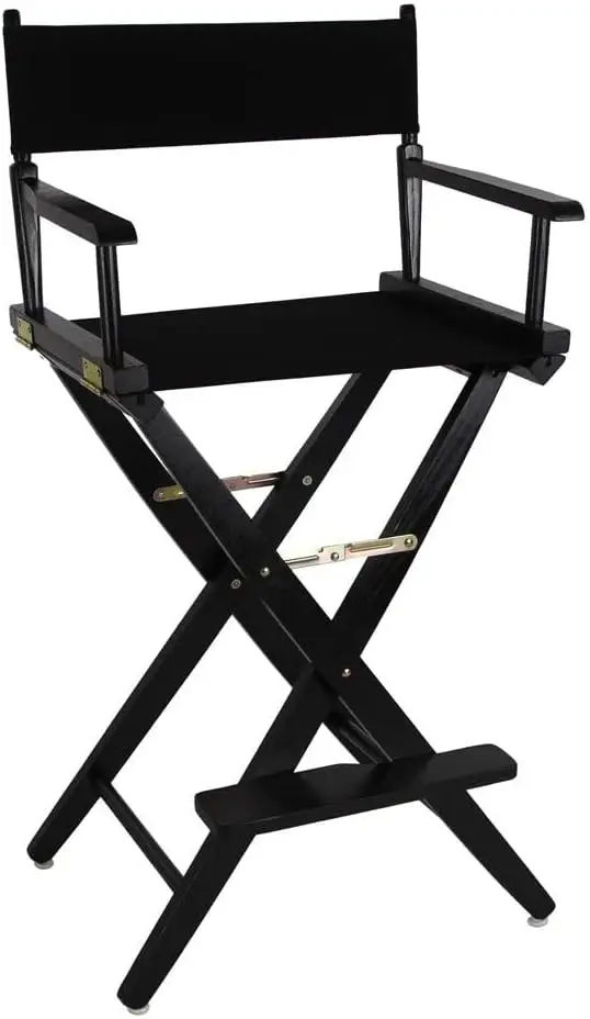 

Extra-Wide 30" Director's Chair with Black Frame and Canvas, Bar Height for Comfortable Seating