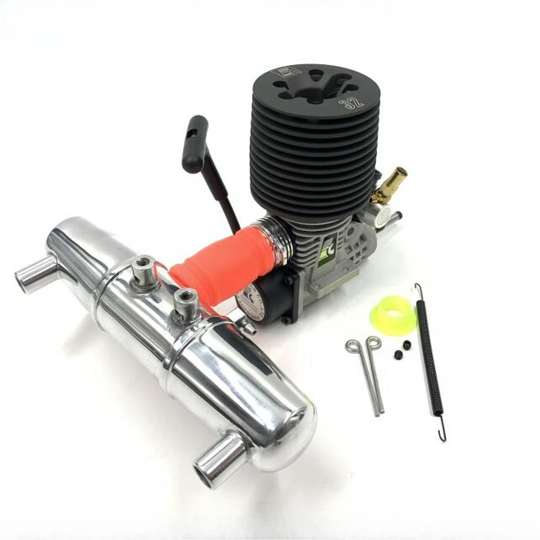 

4.6cc Engine 1/8 Scale 32-level Methanol Engine Model with Dual Exhaust Pipes Remote Control Monster Truck Engine Model Toy