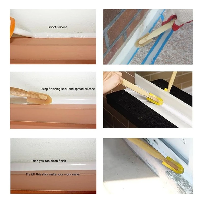 A98E-12PCS Different Size Rubber Caulking Tool,Caulking Spatulas Caulk Finishing Tool For Tiles Sink Joint Skirting