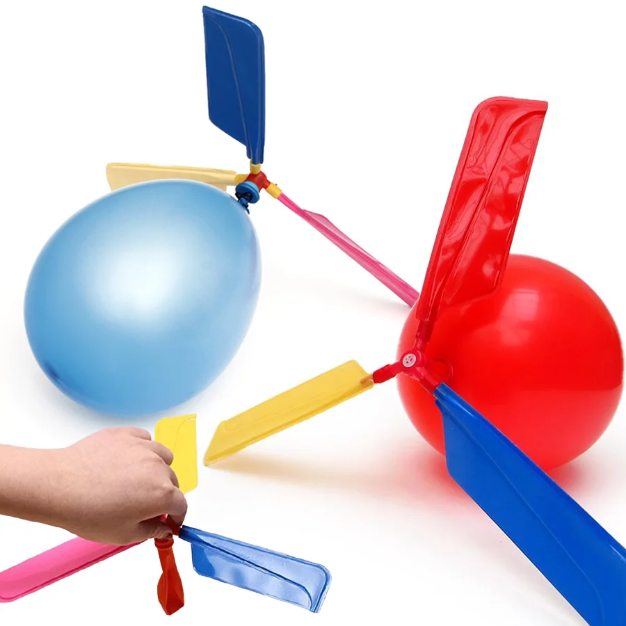 3/6/9sets Balloon Propeller Helicopter Science Kit Fun Experiment Game Tool Party Festival DIY Flying Entertainment Supplies XJM