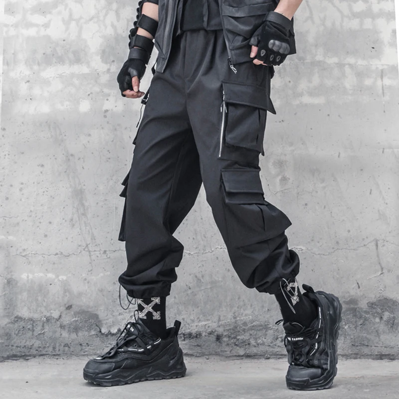 

Men's Autumn New Trend Multi Pocket Functional Wind Straight Tube Overalls Japanese Dark Trend Foot Binding Casual Harun Pants