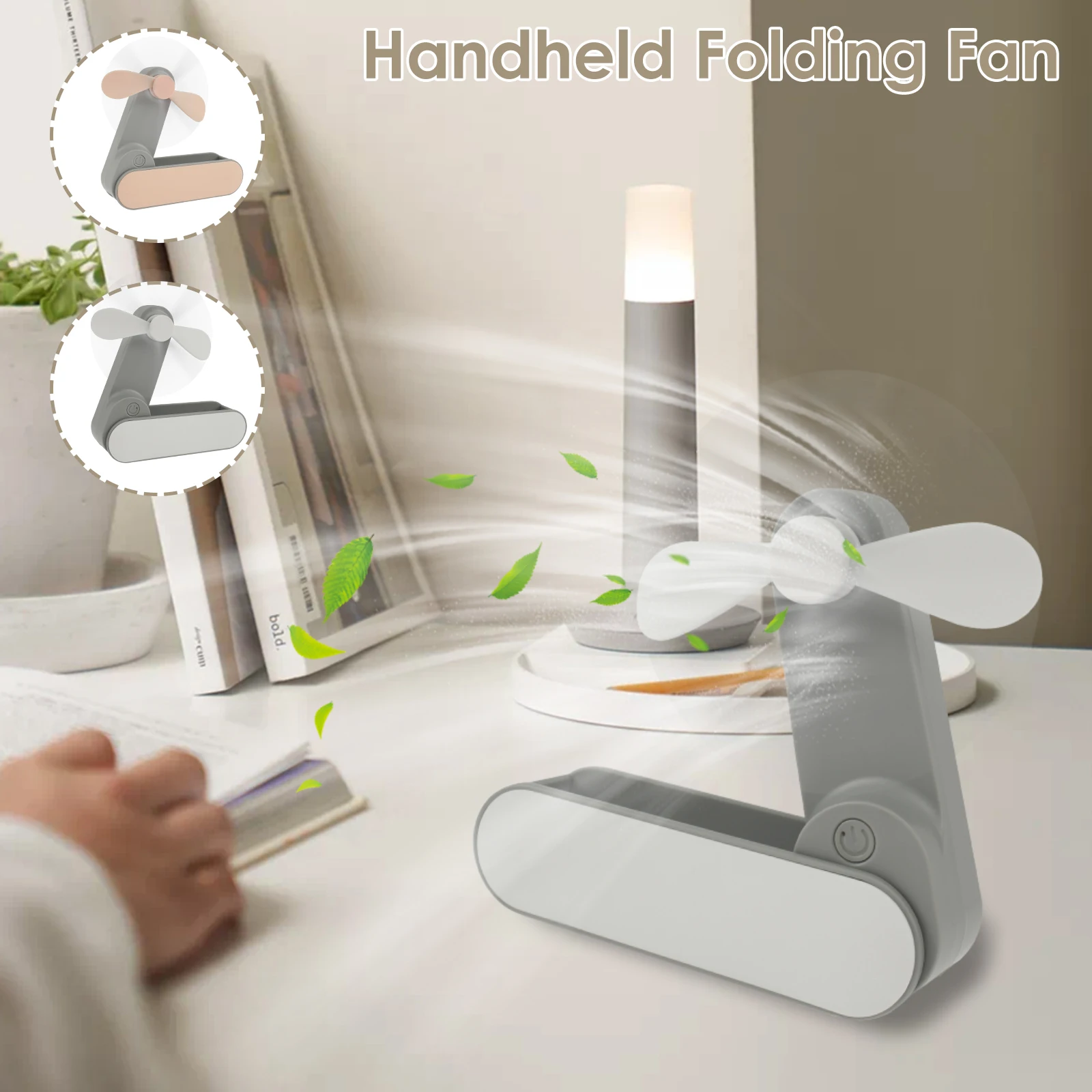 Handheld Fans 2 Speed Adjustment Small Hand Fan 1500mAh Personal Fans with USB Charging Cable 11.4×3.4×3.2 cm Pocket Fan