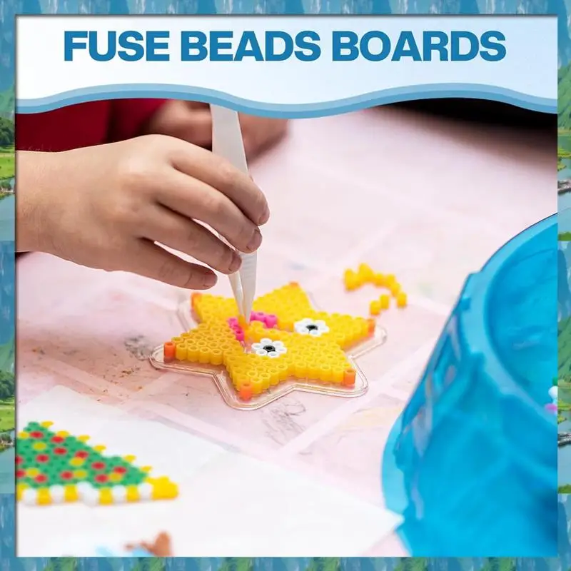 Fast Delivery- 34 Pcs 5Mm Fuse Beads Boards Set Clear Fuse Bead Pegboards Pegboard Beading Supplies For Iron Bead Pegboards Proj