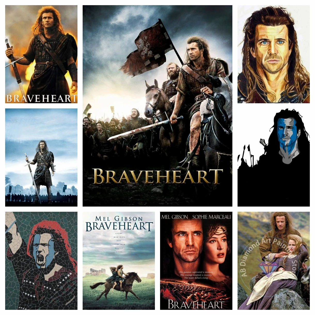 

Braveheart Movie Stills AB Diamond Painting Set 5D DIY Diamond Embroidery Cross Stitch Handmade Art Gift Crafts Home Decoration