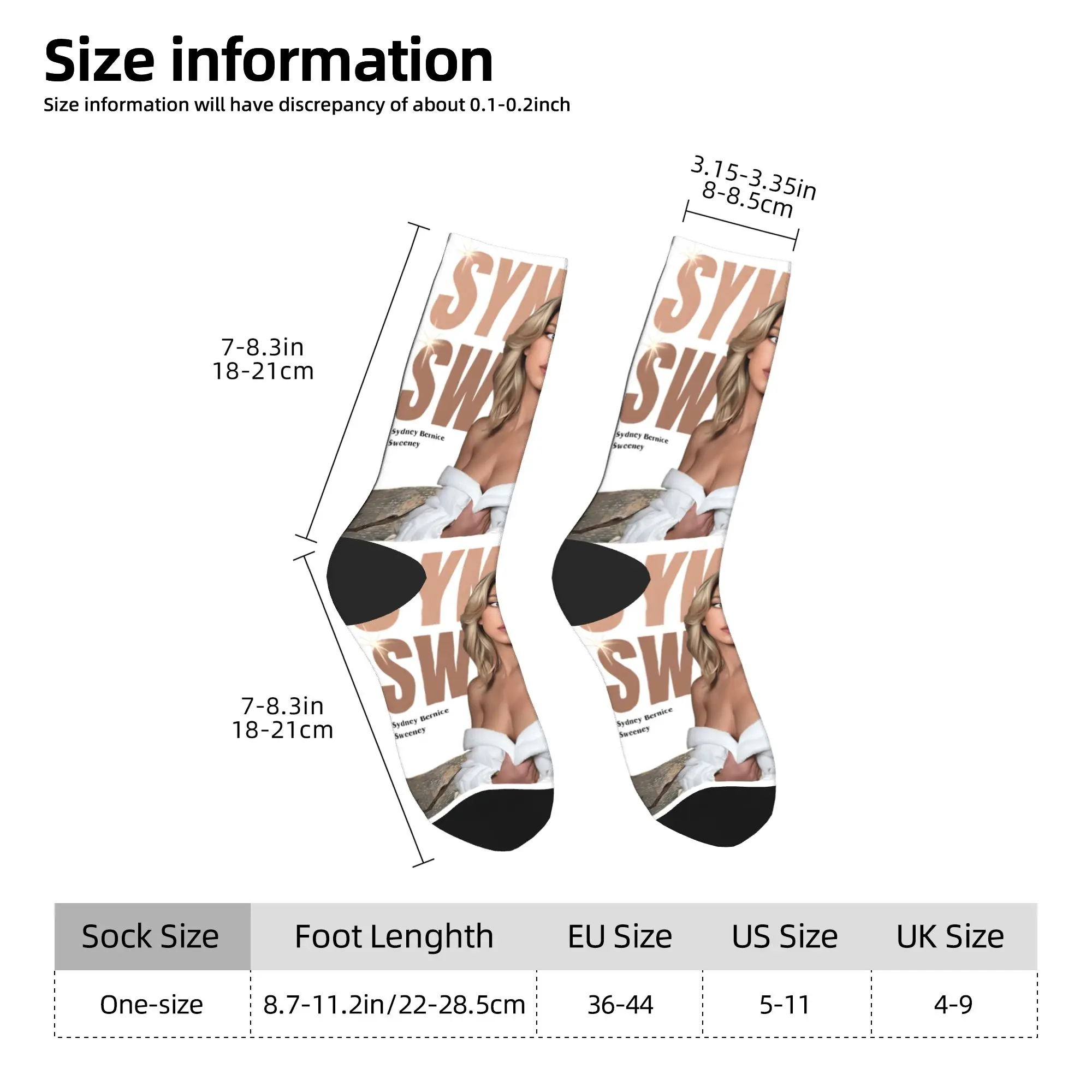 سيدني سويني الجوارب الممثلة المضادة للانزلاق جوارب النساء الرجال متوسطة لينة سكيت الجوارب الشتاء الترفيه نمط الجوارب #5