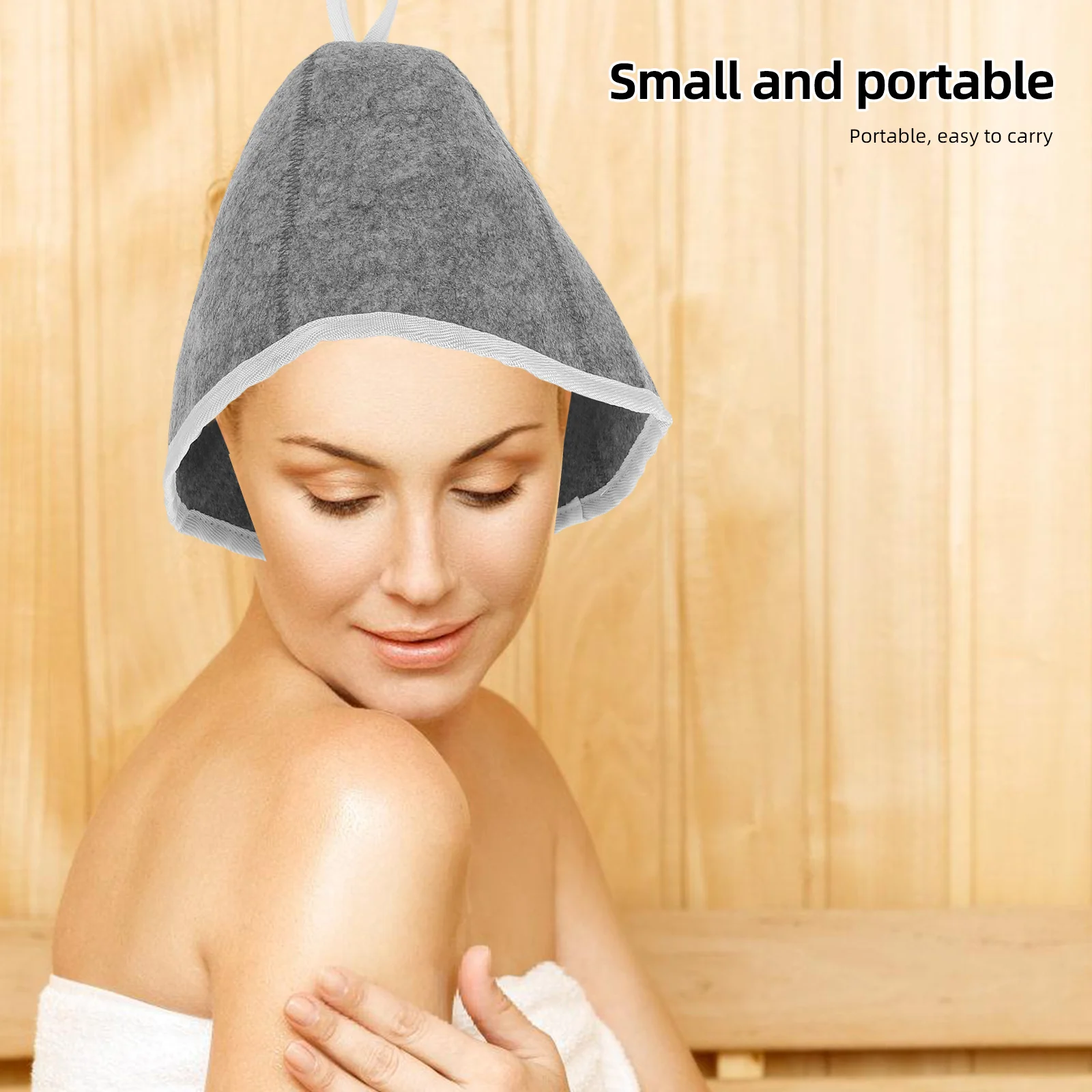 

Thickened Felt Sauna Hat Lightweight Portable Comfortable Bath Cap Large Size Soft Material Reusable Shower Accessories Sauna