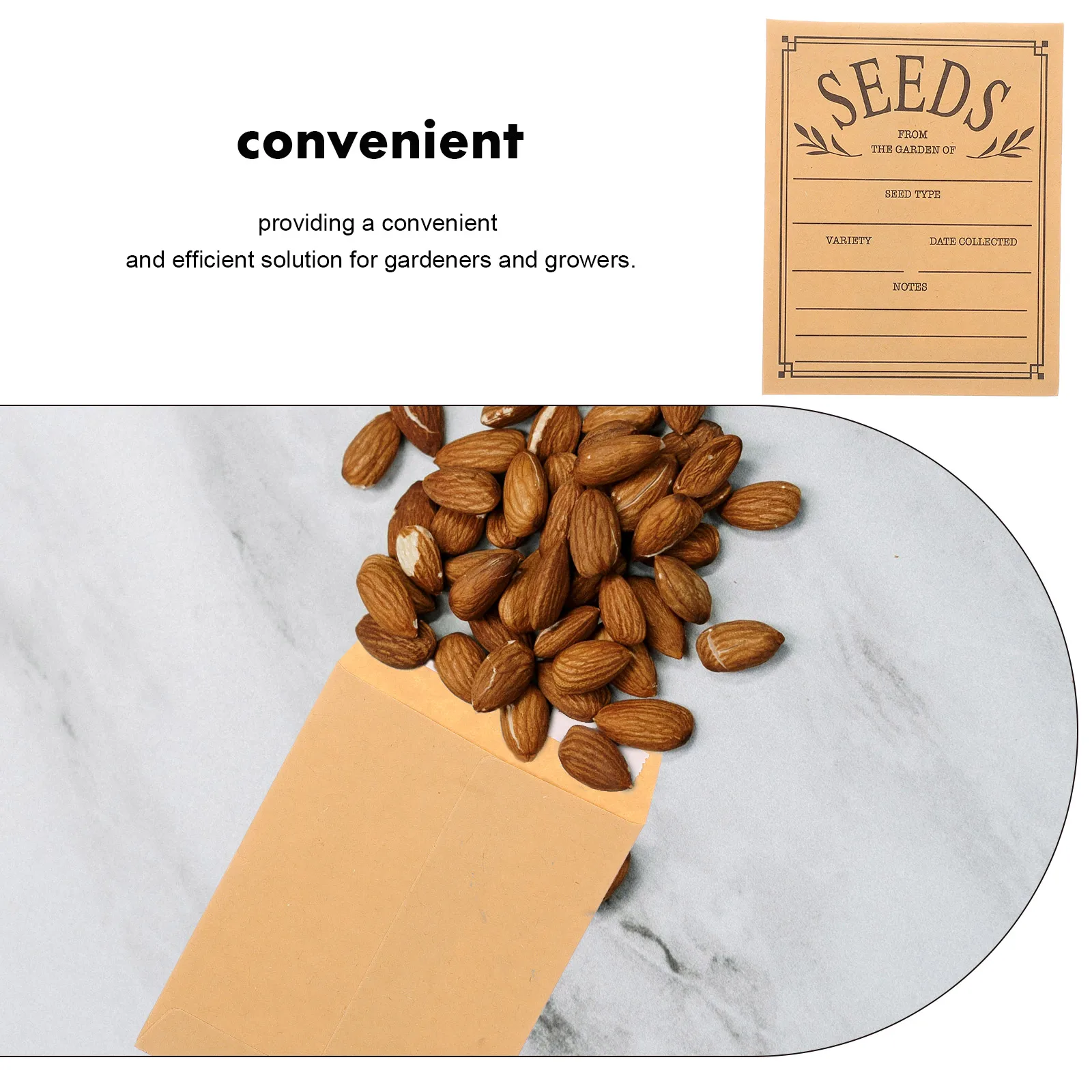 

50 Pcs Small Vegetable Seeds Envelopes Resealable Kraft Paper Packets for Class