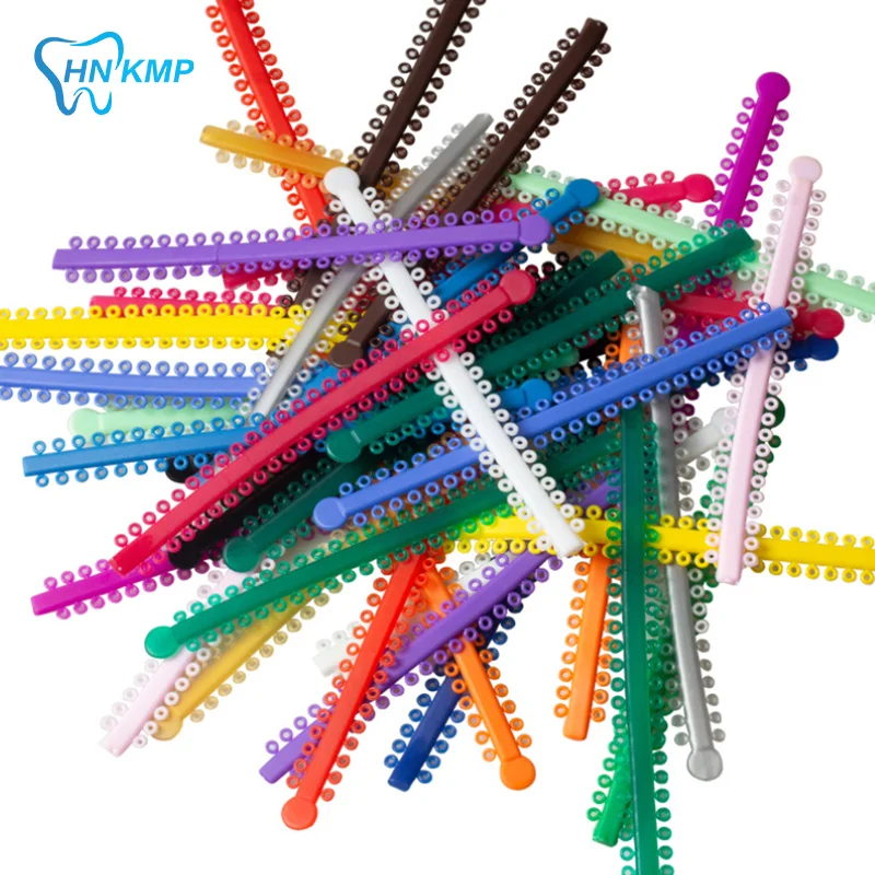 

20 Stick Dental Elastic Ligature Ties Bands For Dentist Braces Multicolour Long-Style Dental Treatment Material