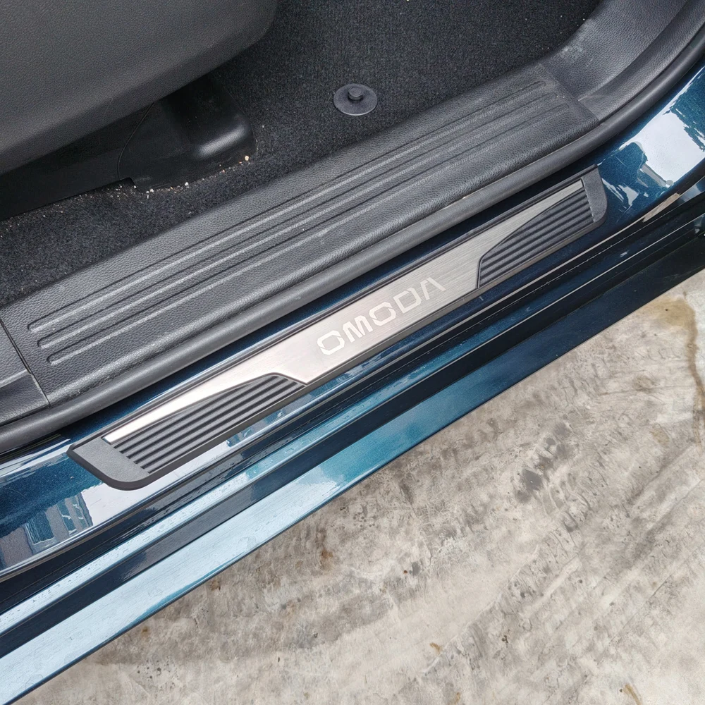 Für Omoda 7 PHEV C7 EV 2026 Zubehör Auto-Türschwellenschutz Einstiegsleisten Schwellenplatten Aufkleber Styling – Detail 2