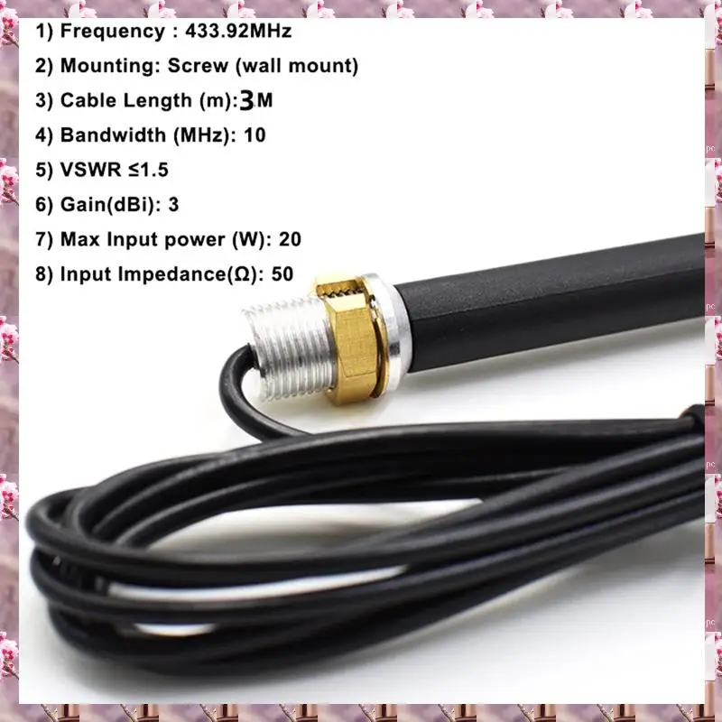 2025 Universal 433Mhz Cable Antenna For Gate Garage Radio Signal Booster Repeater Outdoor Waterproof Gate Control Antenn,Univers