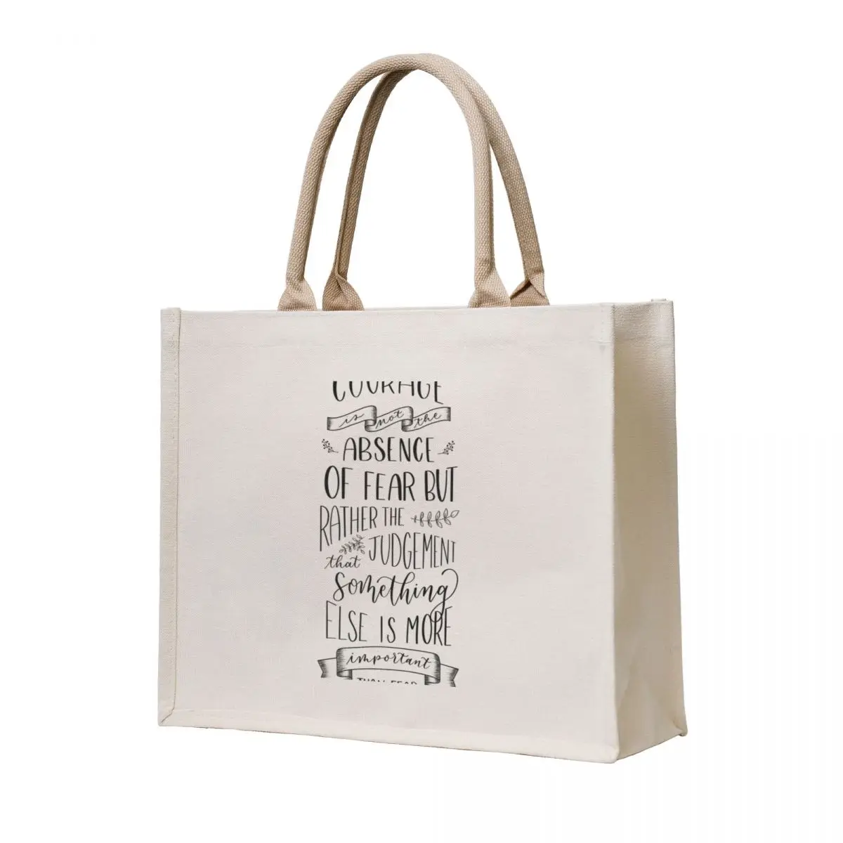 

Princess Diaries Quote - Courage Is Not The Absence of Fear Tote Bag Customizable tote bag custom fabric bag the tote