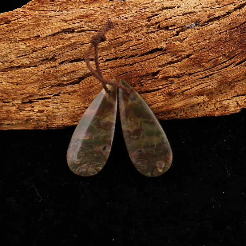 B&F Mushroom Jasper Drop Earring Beads for Jewelry Making, Handmade Natural stones beads, Stones for jewelry Making Supplies