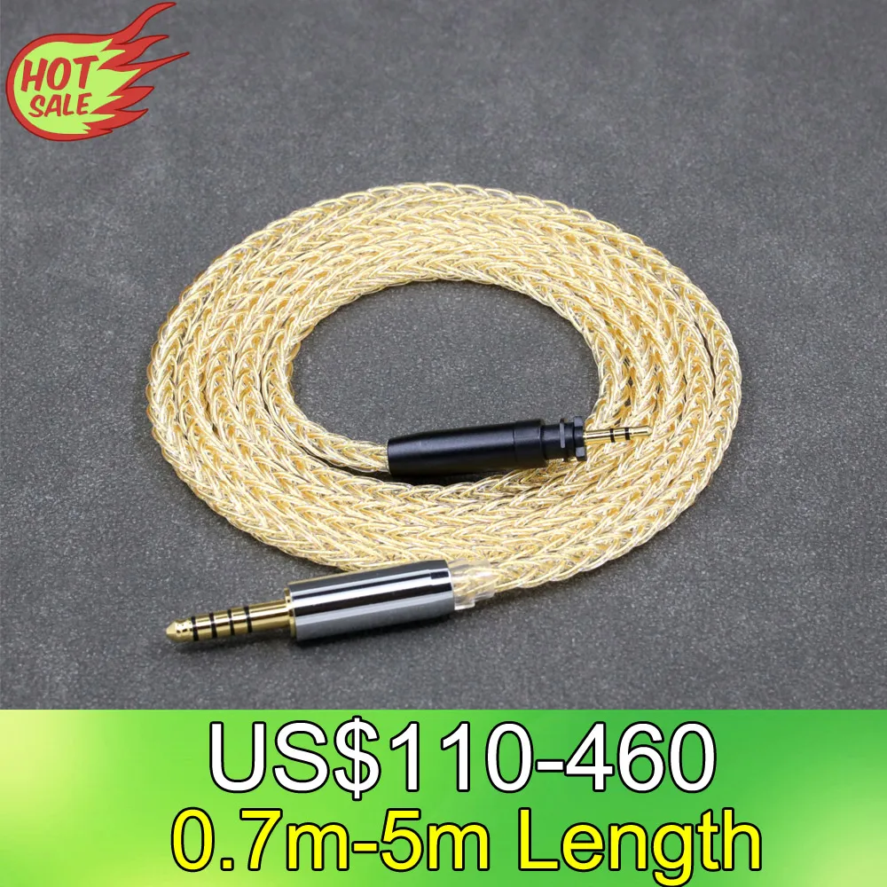 

8 Core 99% 7n Pure Silver 24k Gold Plated Earphone Cable For Shure SRH440A SRH840A Headphone 8470