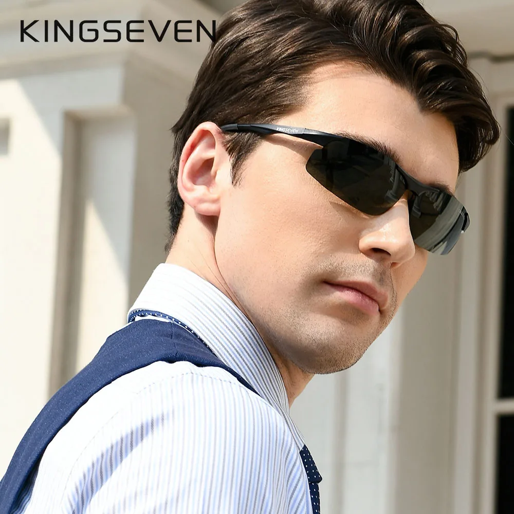 KINGSEVEN Photochromic Polarized Men's Aluminum Sunglasses Chameleon lens Male Sun Glasses Aviation Women For Men Eyewear 9126