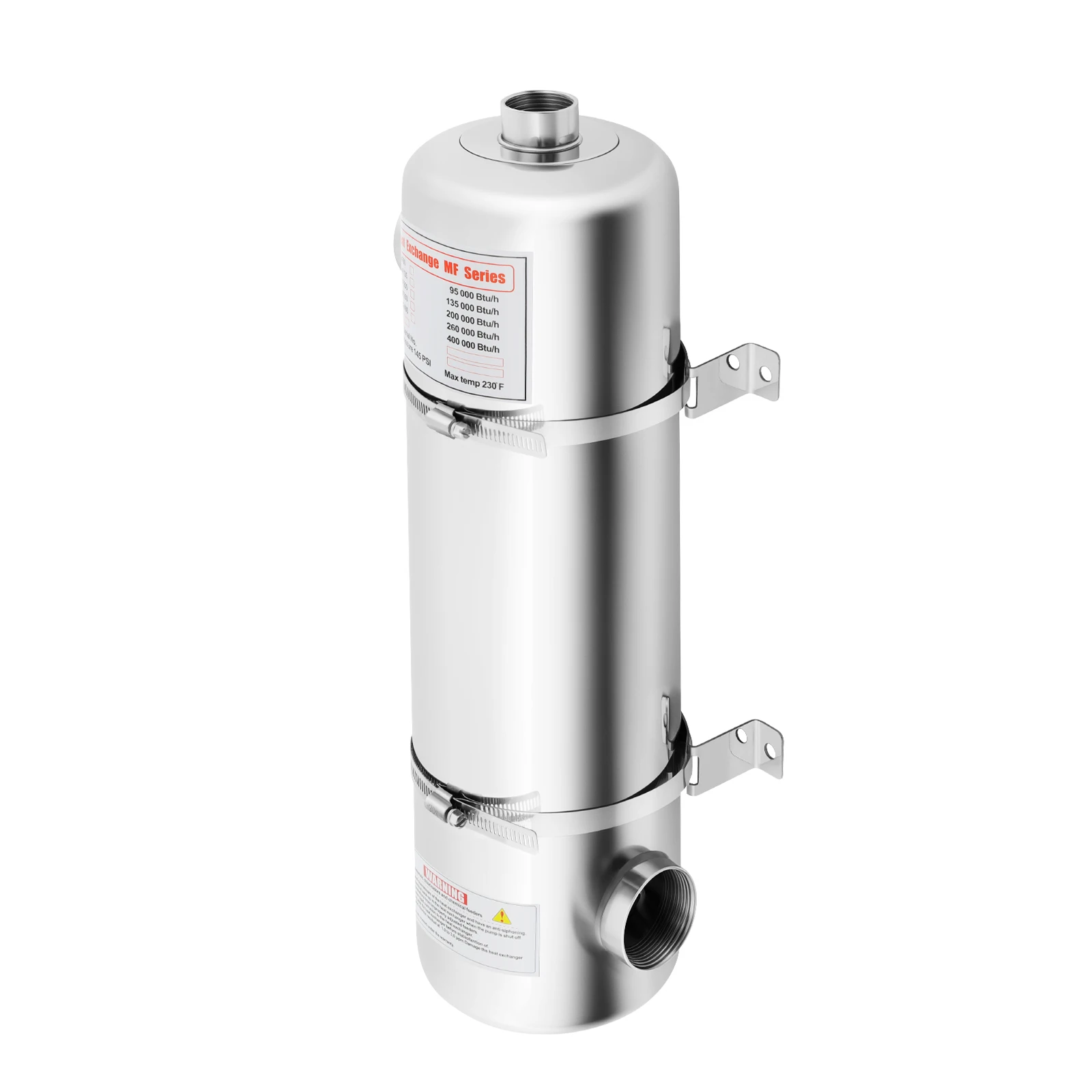 60KW Schwimmbad-Wärmetauscher aus Edelstahl SS304 für 250m³ Poolvolumen, Leistung 200kBtu/h für Whirlpools und Heizwannen – Detail 10