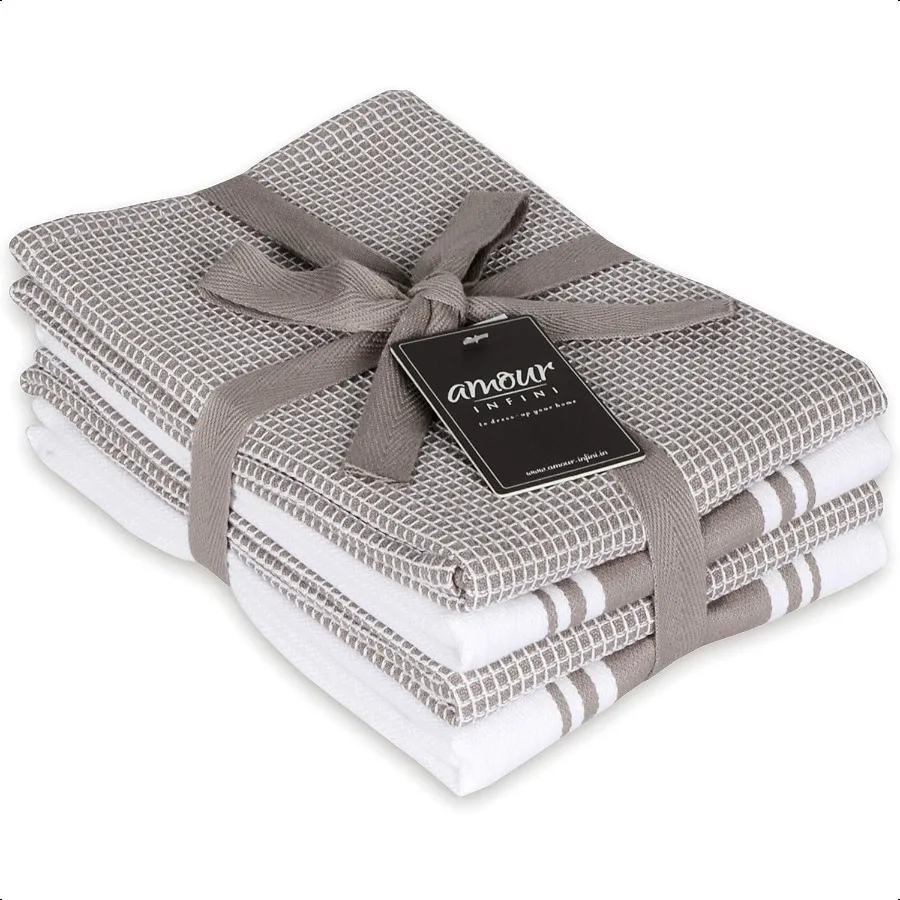 

Cotton Kitchen Towels Set of 4 Waffle Weave 20x28 Inch