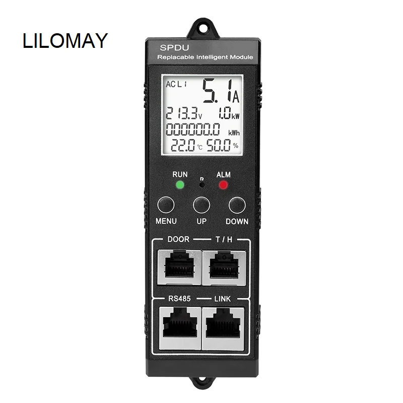 485 Modbus Network PDU 1.5U Intelligent Monitoring Smart PDU Power Socket 12-bit USA EU Socket 32A Input Vertical Installation