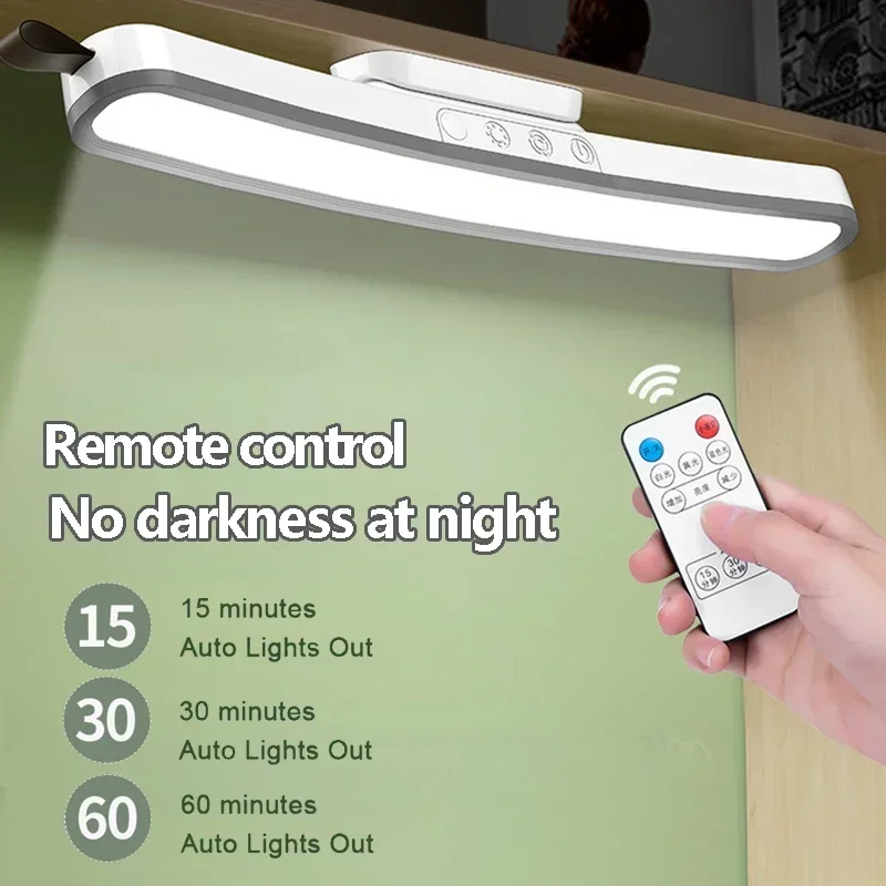 

Светодиодная настольная лампа, подвесная магнитная изогнутая сенсорная настольная лампа, перезаряжаемая, 1800 мАч, пульт дистанционного управления с затемнением, лампа для чтения, кабинет для спальни