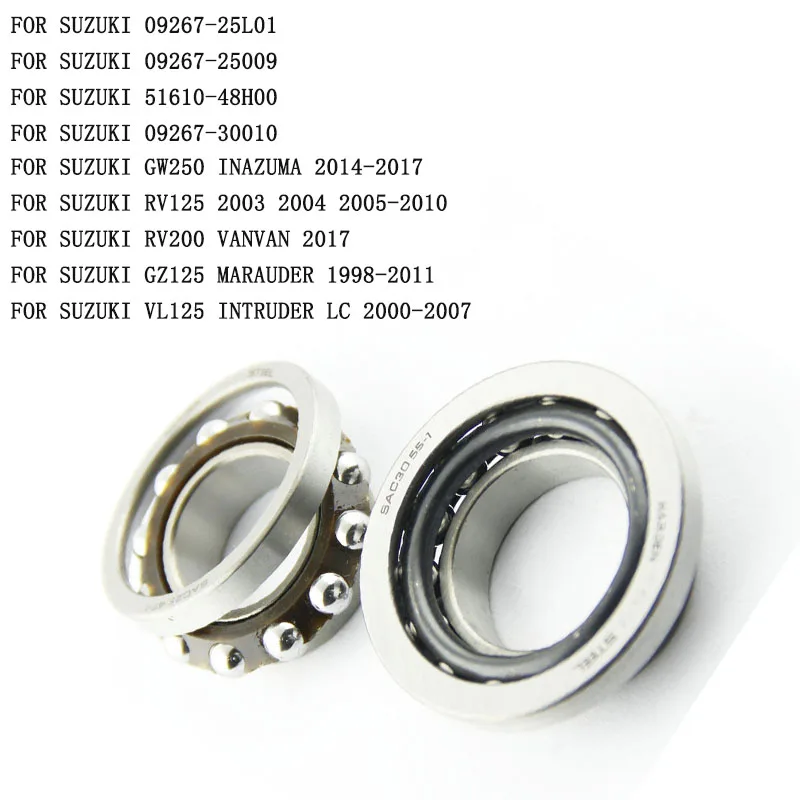 

Комплект подшипников рулевой головки мотоцикла для Suzuki GZ125 Marauder VL125 GW250 Inazuma RV125 RV200 VanVan 09267-25009 09267-25L01