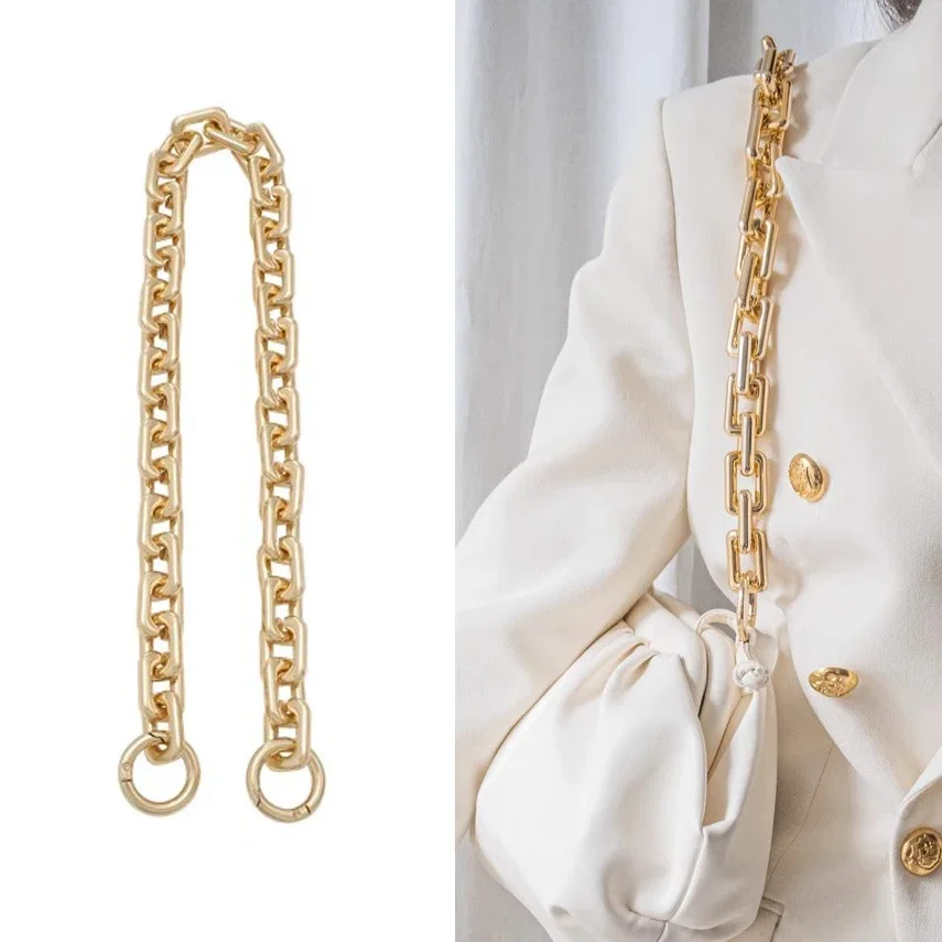 

Acrylic Large Chain Strap Luxury Brand Handbag Strap Metallic Color Replacement Purse Clutches Handles for Handbags DIY Craft