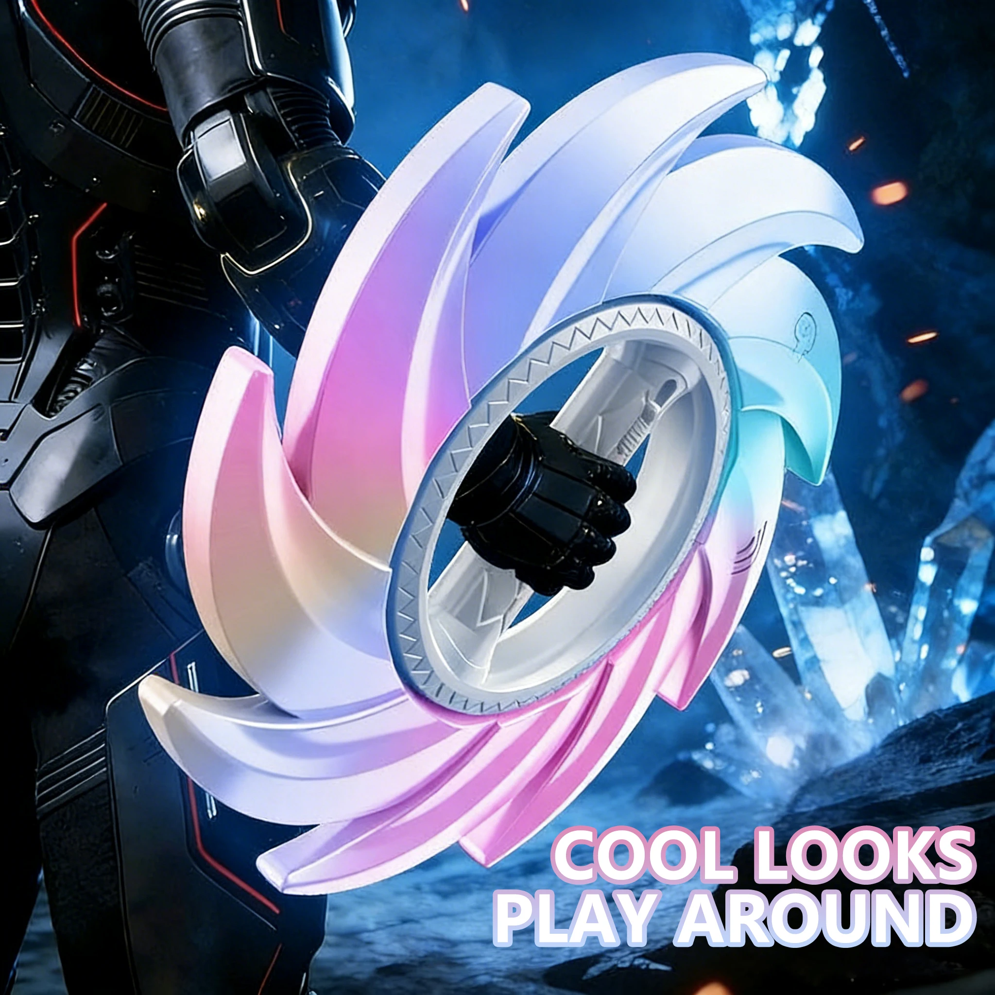 

Вращающийся световой меч-игрушка - со звуковыми и световыми эффектами, 360° ° Вращающийся боевой меч, интерактивная игрушка для сражений, крутые светящиеся игрушки