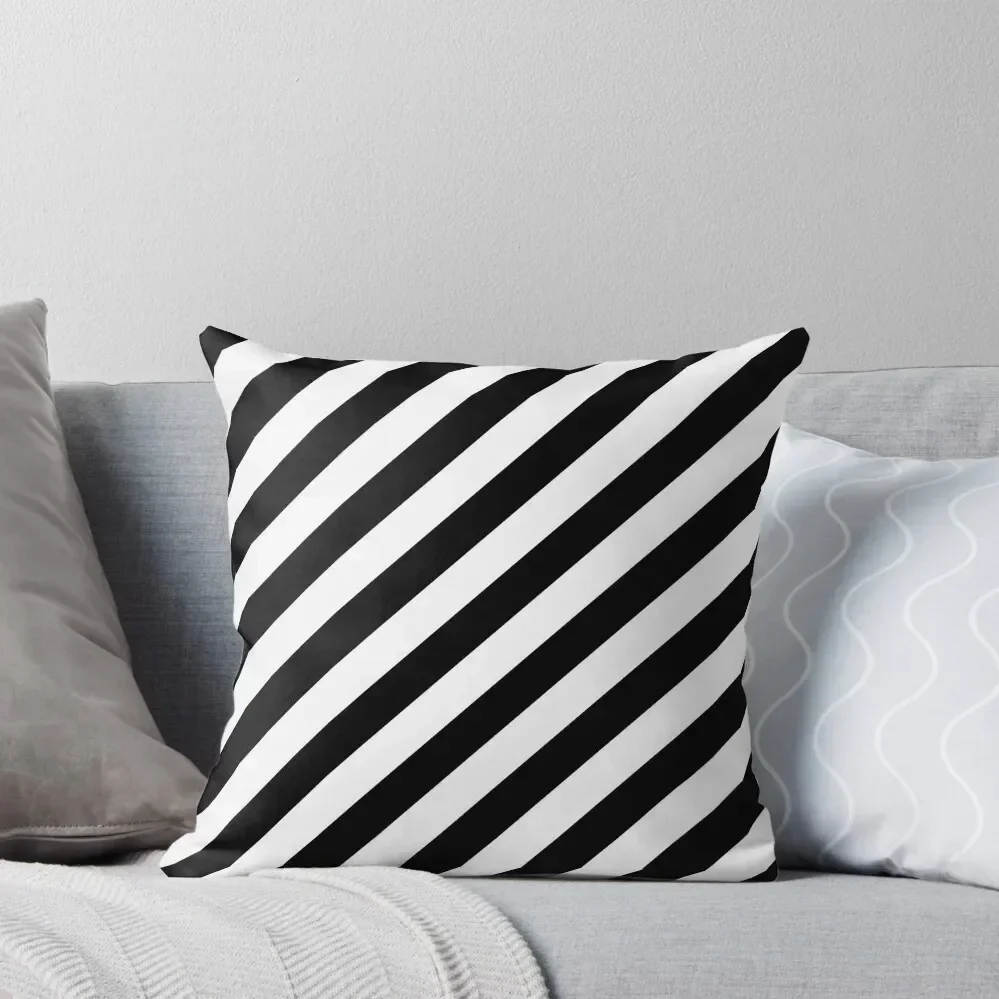 Black and White Diagonal Stripes Throw Pillow Cushions Home Decor Christmas Pillow Covers Decorative Cushion Cover pillow